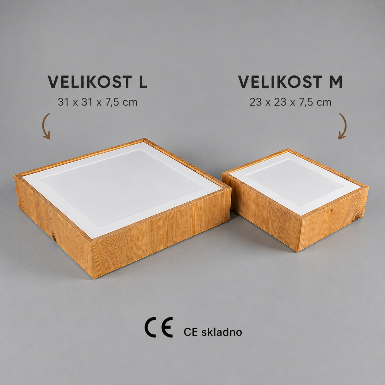 Kvadratna stropna lesena svetilka LANA - slika 9